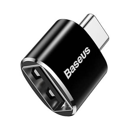 Перехідник Baseus USB Female To Type-C Male Adapter Converter 2.4A Black, catotg-01 - 1