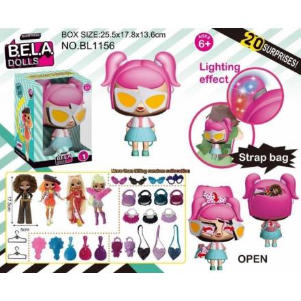 Кукла Bela Dolls BL1156 (28шт/2) сумка, в кот. кукла 17,5см+сюрпризы: одежда, украшени - 1