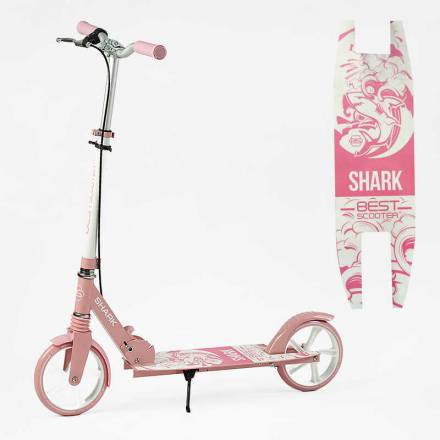Самокат двоколісний "Best Scooter" SH-41102 "SHARK", з ручним гальмом, затискач керма, колеса PU - 1