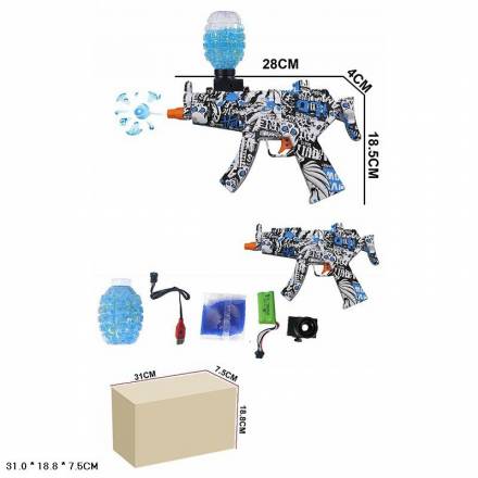 Зброя арт.M01 (18шт) стріляє гел.кулями,акум.,короб 31*18,8*7,5см - 1