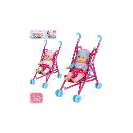 Коляска з лялькою YL2520KA-B-DM-UA (30шт) 23-14-в29см, пупс 20см, 2види, у пакеті, 20-40-6см - 1