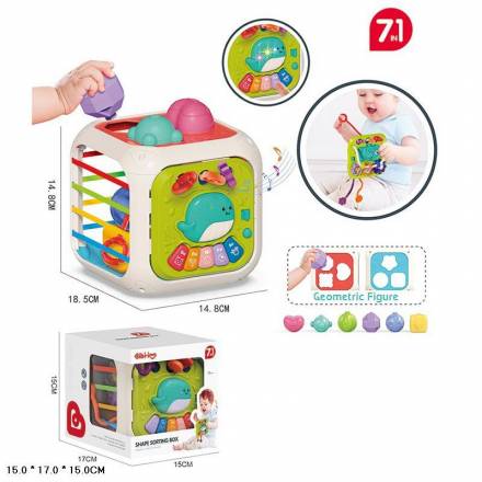 Сортер 688-87 сенсорний куб з гнучкими поясками та органом батар.муз.світ.кор.17*15*15 /36/ - 1