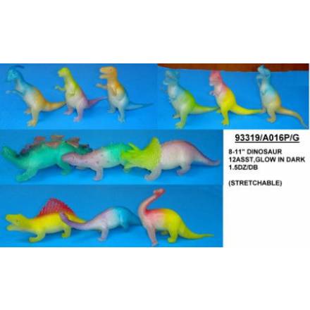 Динозавр Гонконг A016P тянучка 11" 12 в., 12 шт. в кор., ш.к. /216/ - 2
