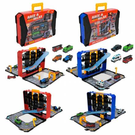 Паркінг арт. 2501-8 (36шт/2) метал машинки,2 кольори, у валізці 34*7,5*24см - 1