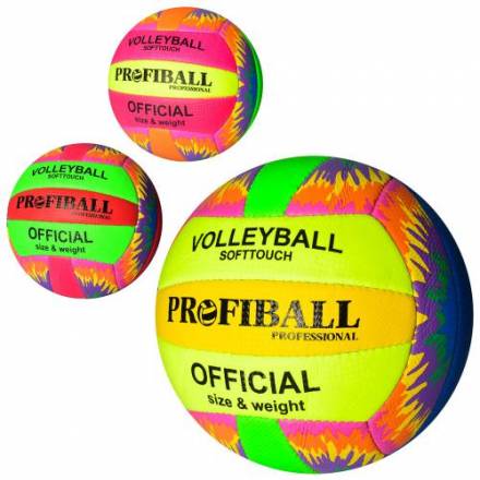М'яч волейбольний 1126 (30шт) офіційн розмір,ПУ,2 мм,ручна робота,18панелей,260-280г,3 кольори,кул - 1