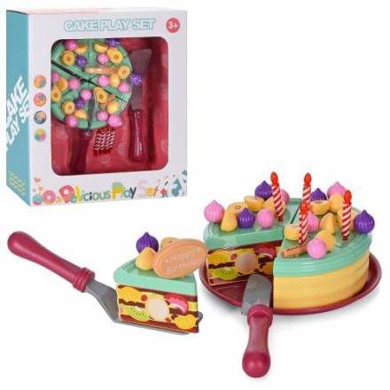 Продукти XG500-1A (36шт) на липучці, торт, ніж, лопатка, тарілка, 37дет, в кор-ці, 28,5-31-10см - 1