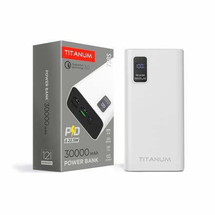 Батарея POWER BANK TITANUM TPB-728S 30000mAh 22.5W QC+PD - 1