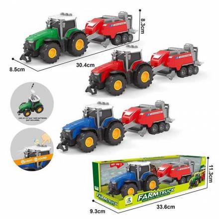 Трактор з причепом 0488-602 D (96/2) 3 кольори, інерція, 3 кнопки, в коробці - 1