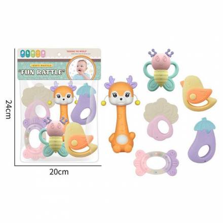 Набір брязкалець JHD 240 (144/2) 6 штук, прорізувач, в пакеті - 1