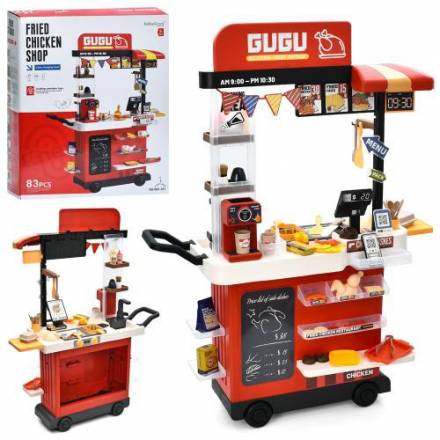 Магазин 889-287 (6шт) фаст-фуд, прилавок-возик, 78-30,5-в102см, мийка-ллється вода, каса, кавоварка- - 1