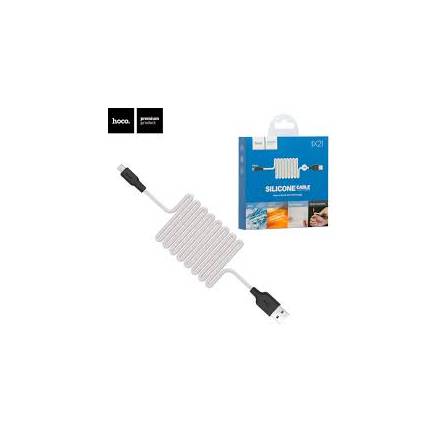 Кабель HOCO X21 "Silicone" microUSB (1М) (черно-белый) - 1