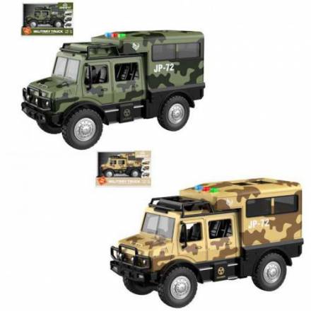 Машина WY980AB (12шт) інерц, військова, 1:16, звук, світло, відчиняються двері, гумові колеса, 2 кол - 1