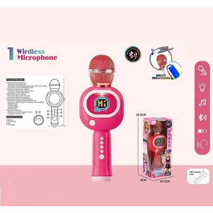 Мікрофон HY 850 E (96/2) підсвічування, 3 ефекти зміни голосу, регулювання гучності, Bluetooth, слот - 1