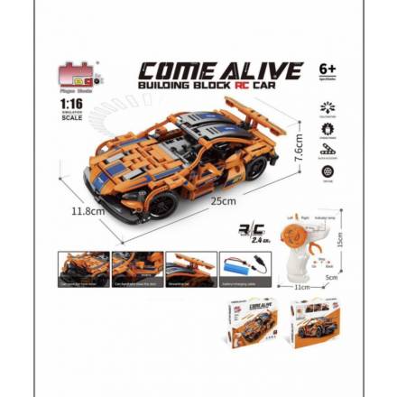 Конструктор на радіокеруванні 70010 (24) “Автомобіль”, 408 деталей, акумулятор 3.7 V, пульт 2.4 GHz, - 1