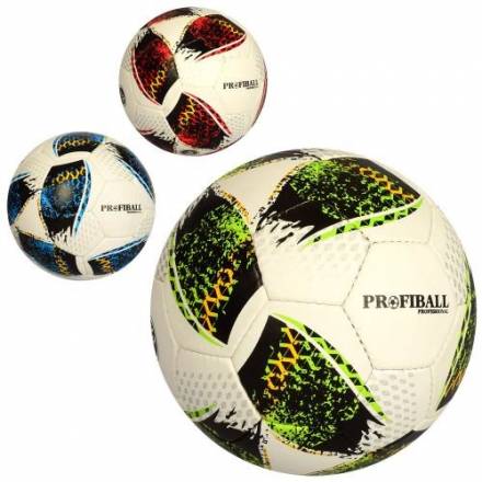 Мяч футбольный 2500-210 (30шт) размер5,ПУ1,4мм, 4слоя,32панели,400-420г,3цвета, кул - 1