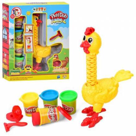 Пластилін MK 5454 (15шт) PD,Курка/Прикрась курку, 27см, 4 кольори(баночка з кришкою), формочка, інст - 1