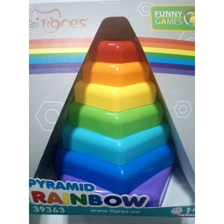 Іграшка розвиваюча "Пірамідка-веселка" в коробці /39363 - 2