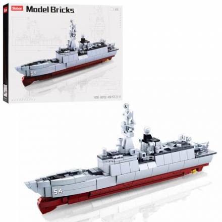 Конструктор SLUBAN M38-B0702 військовий корабель, 1:450, 33см, вертоліт, 459дет, кор, 42,5-33 - 1