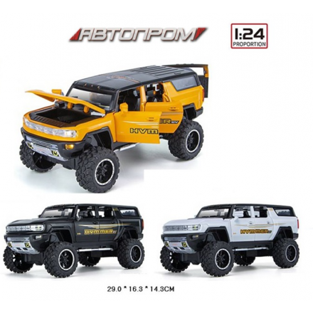 Машина мет. АВТОПРОМ арт. AP7701 (12шт)1:24,3 кольори, батар,світ.,звук,двері відкр.,короб.29*16,3*1 - 1