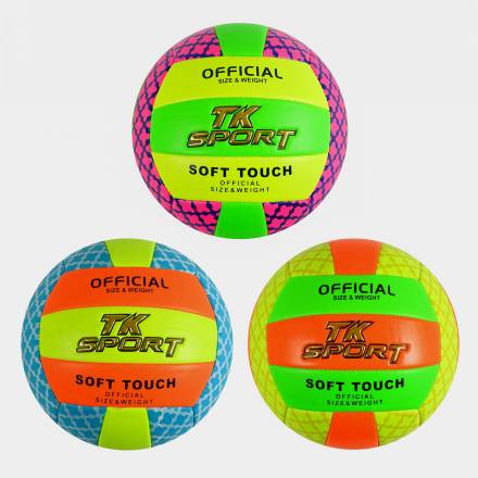 М`яч волейбольний C 60970 (60) "TK Sport", 3 види, матеріал м`який PVC, вага 280-300 грамів, розмір - 1
