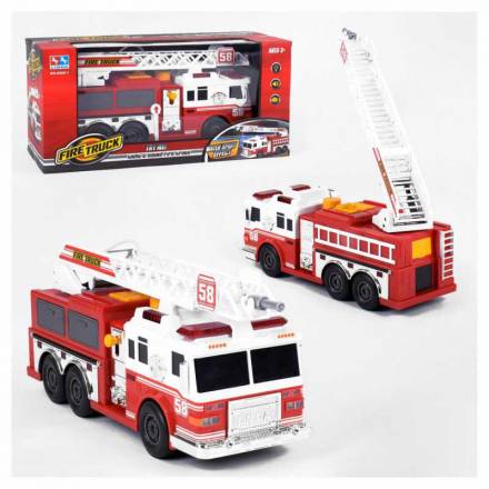 Пожежна машина 9009-1 світло, звук, пускає воду, в коробці - 1