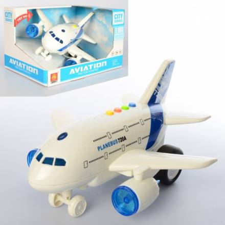 Літак WY720AB (24шт) 24см, 1:160, звук(англ), свет,2вида, на бат(таб), в кор-ке, 29-16-19см - 1