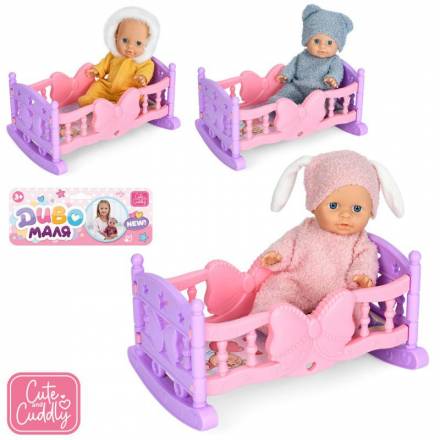 Ліжечко з лялькою YL2520K-B-DM-UA ліжко 24-16-в13см, пупс 22см, 3 види, у пакеті, 20-33-9см - 1