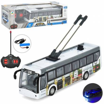 Автобус JC-043A (18шт) 21см, р/к, акум, USB зарядне, світло, в кор-ці, 31,5-7,5-9,5см - 1