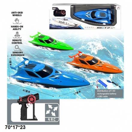 Катер 911-722A швидкісний акум.USB.3кол.кор.40*17*23 - 1