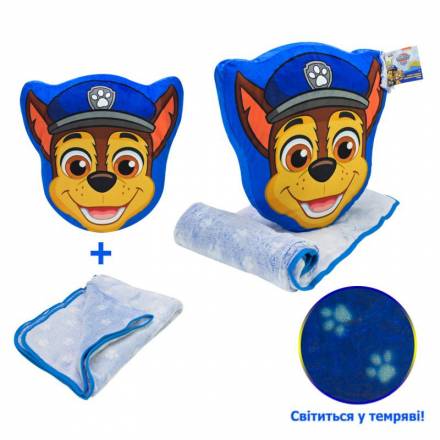 М'яка іграшка з пледом Paw Patrol арт. KH70/001L (8шт) подушка 38*41*7см плед 118*80см - 1