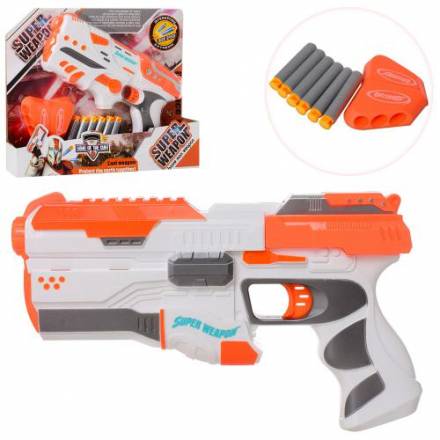 Пістолет 921AB, 25 см, м'які кулі-присоски, 6 шт, обойма, 2 види, в коробці - 1