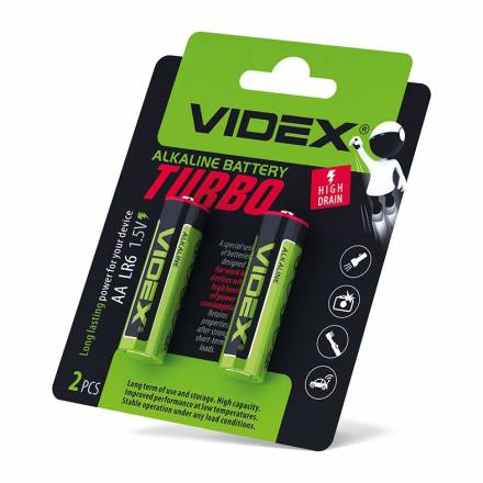 Батарейка Videx LR6/AA TURBO 2pcs BLISTER - 1