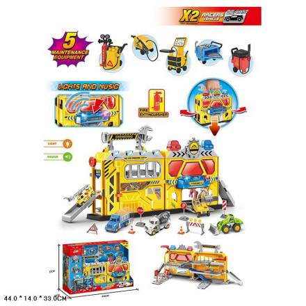 Паркінг арт. SK-739GB (12шт/2) батар. пластик + метал, 2 машинки у комплекті,світ., звук, короб. 44* - 1