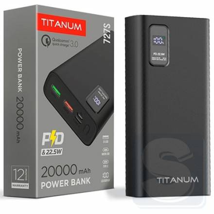 Батарея POWER BANK TITANUM TPB-727S 20000mAh 22.5W - 1