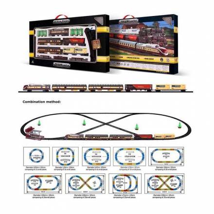 Залізниця 1601 B-1 (12) 5 вагонів, дерева, 3 станції, звук, підсвічування, масштаб 1:87, в коробці - 1