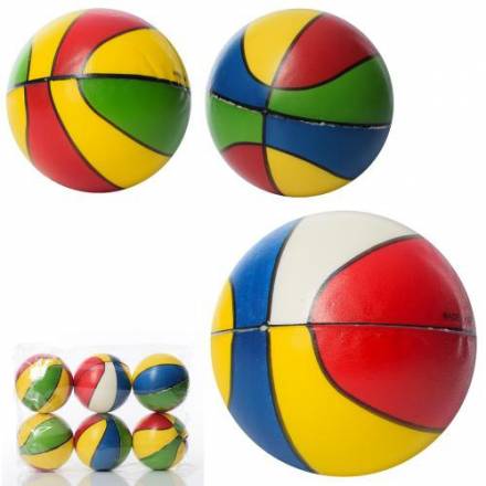 Мяч детский фомовый MS 3363-2 (120шт) 10см, 1вид, упаковка 6шт - 1