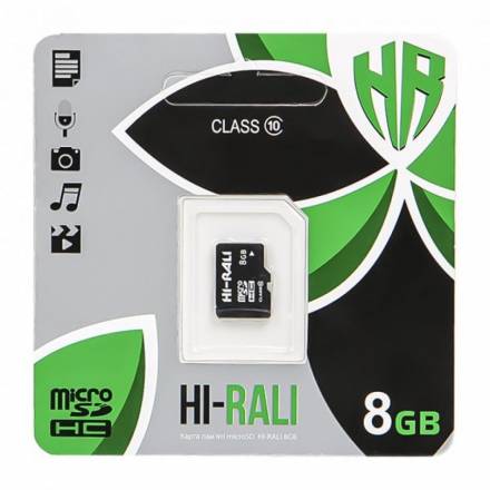 Карта памяті HI-RALI microSDHC 8GB Class 10 no adapter - 1