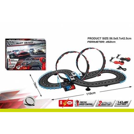 Автотрек JJ 205-1 (8) 2 машинки, 2 джойстика на батарейках, розмір треку 110х70 см, масштаб 1:43, в - 1