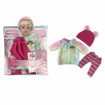 Одяг для пупса YLC 43 F (96) шубка, штанці, шапочка, підгузок, пустушка, для ляльок зростом 30-35 см - 1