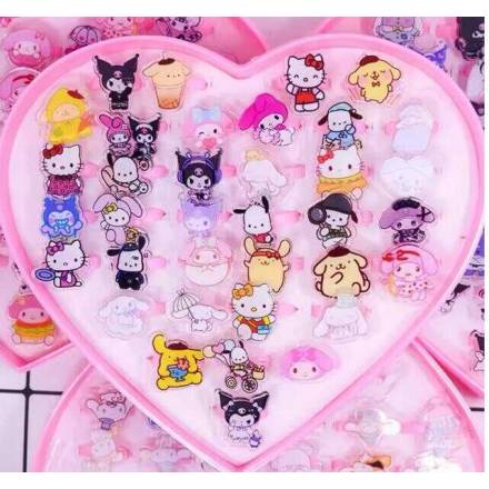 Набір каблучок M 50519 (240) 36 шт, пластикові, регульовані, в боксі - 1