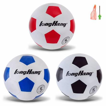 М'яч футбольний  арт. FB2322 (50шт) №5, Гума, 420 грам, MIX 3 кольори, сітка+голка - 1