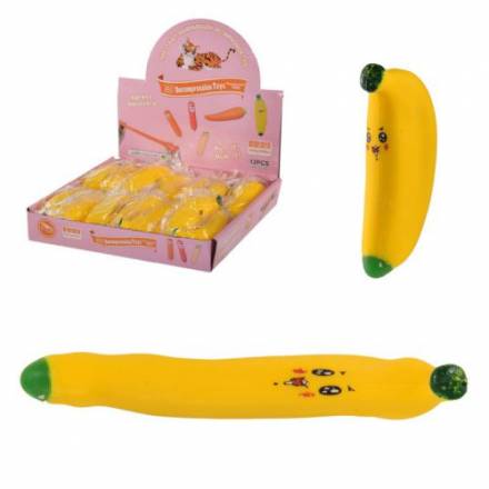 Антистресс-тянучка AN6711 (160шт) банан с песком, в дисплей боксе – 24*24*4 см, р-р игрушки – 12 см - 1