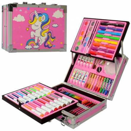 Набор для творчества MK 4618-2 (6шт) акв.краски, фломастеры, карандаши,мелки,в чемодане,27,5-21-9см - 1