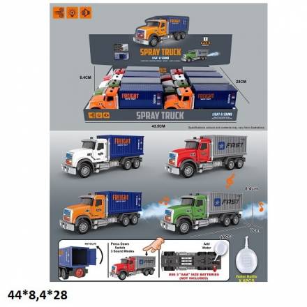 Вантажівка YM-9923F інерц.батар.муз.світ.дим.відкр.кузов.4кол.8шт.в кор.44*8,4*28 /16/128/ - 1