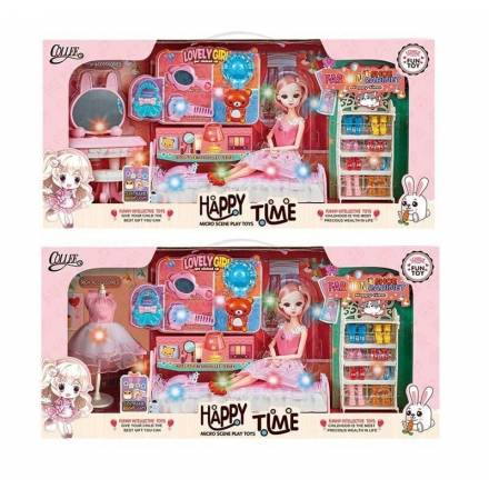 Лялька 2027-24 (12) 2 види, 30 см, шарнірні суглоби, імітація скляних очей, підсвічування, аксесуари - 1