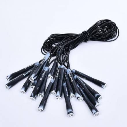 Скакалка MS 4133 (200шт) 250см, мотузка гума, ручка пластик, чорний - 1