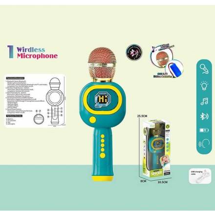 Мікрофон HY 865 E (96/2) підсвічування, 3 ефекти зміни голосу, регулювання гучності, Bluetooth, слот - 1
