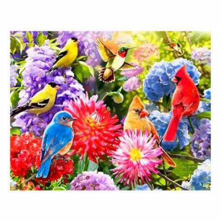 Набір для творчості MK 5077 (10шт) алмазна мозаїка/вишивка, 30-40 см, птахи у квітах, в кор-ці, 41-3 - 1