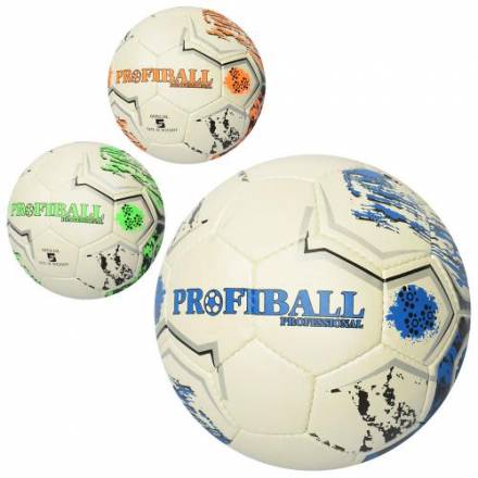 Мяч футбольный 2500-87 (30шт) размер 5, ПУ1,4мм, ручн.работа, 420-430г, 3цв, в кульке,1цвет в ящике - 1