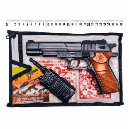 Пистолет 252 (36шт) в комплекте:9 пистонов на 8 выстрелов, рация, р-р ирушки 24*14см, в пакете - 1